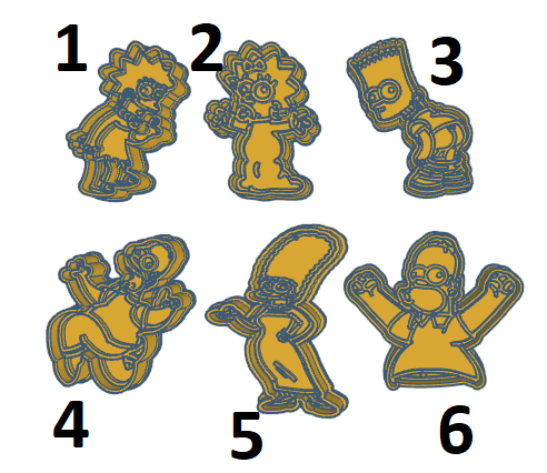 Los Simpson x Unidad de 6 cortadores #2