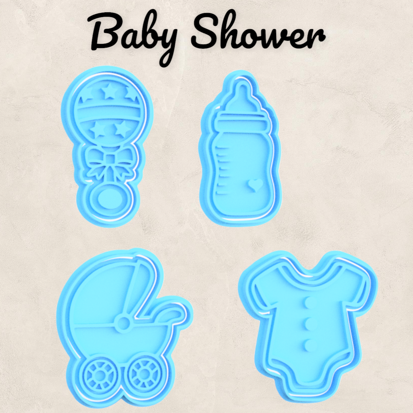 Baby Shower Pack de 4 cortadores