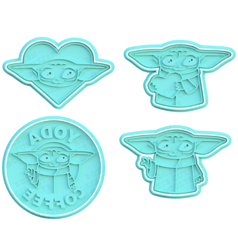 Baby Yoda Mandalorian Pack de 4 cortadores