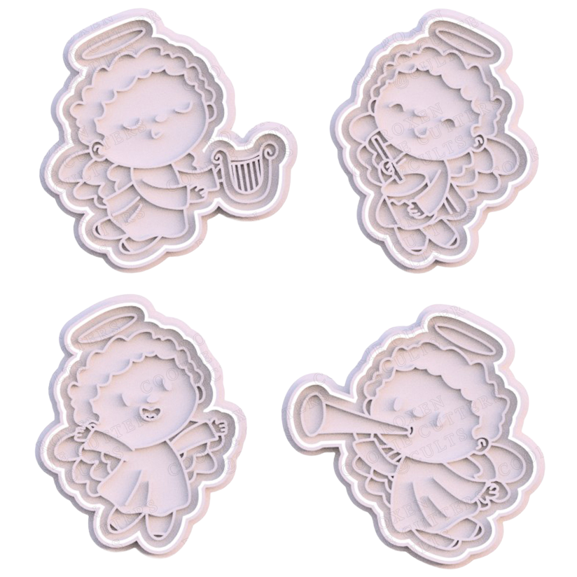 Christmas angels Pack de 4 cortadores