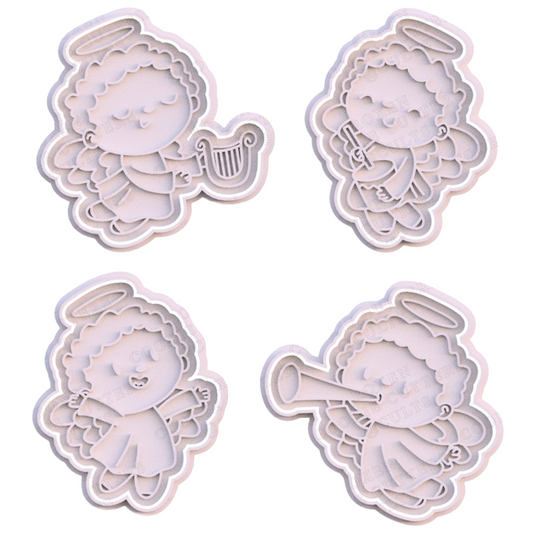 Christmas angels Pack de 4 cortadores