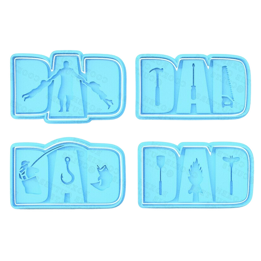 Fathers Day lettering Pack de 4 cortadores