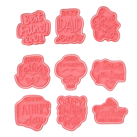 Fathers Day lettering Pack de 9 cortadores