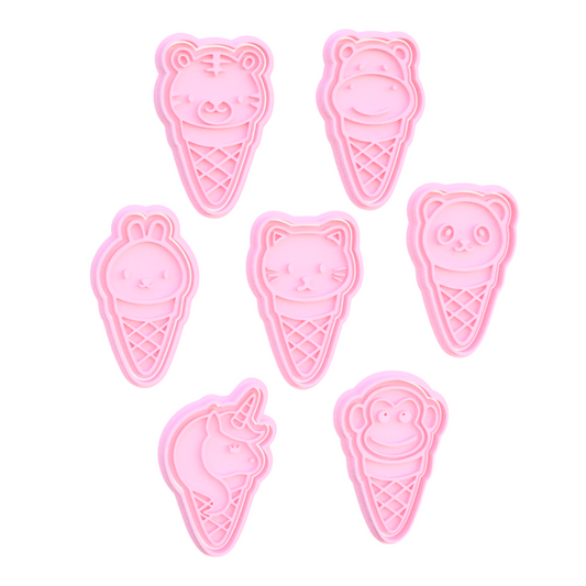 Ice cream animals cute Pack de 7 cortadores