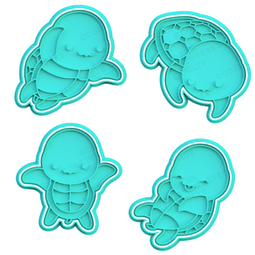 Kawaii Turtle Pack de 4 cortadores