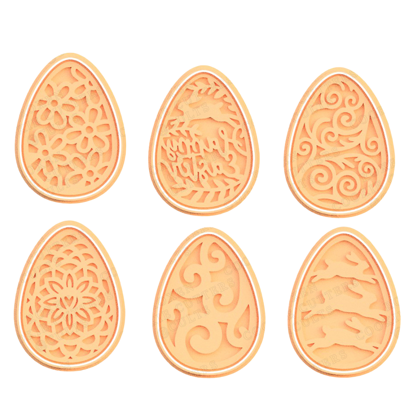 Ornament Easter eggs Pack de 6 cortadores