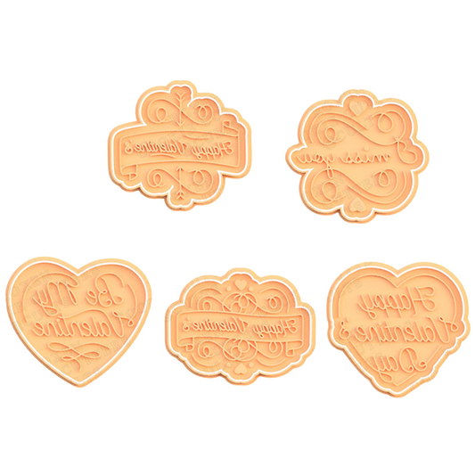 Valentine_s Day lettering Pack de 5 cortadores