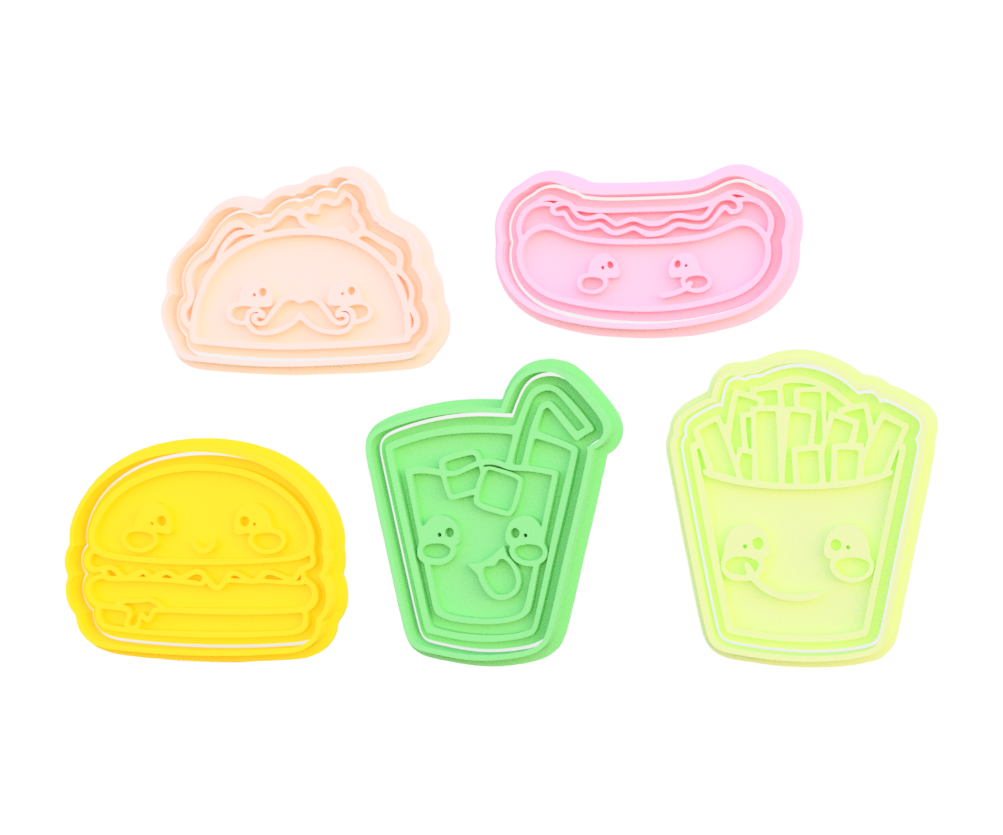 kawaii food Pack de 5 cortadores