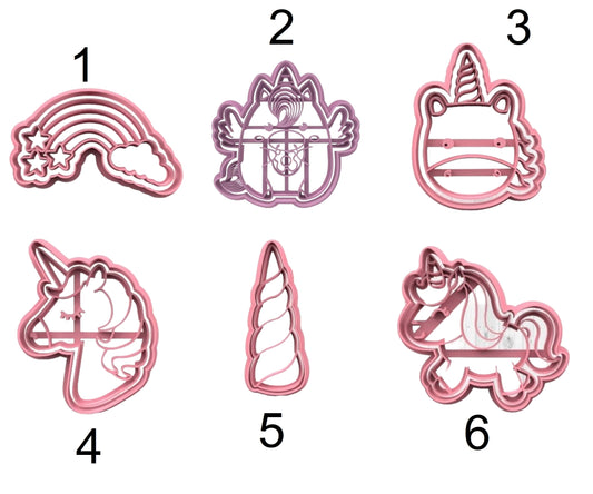 Unicornios #1 x Unidad de 6 cortadores