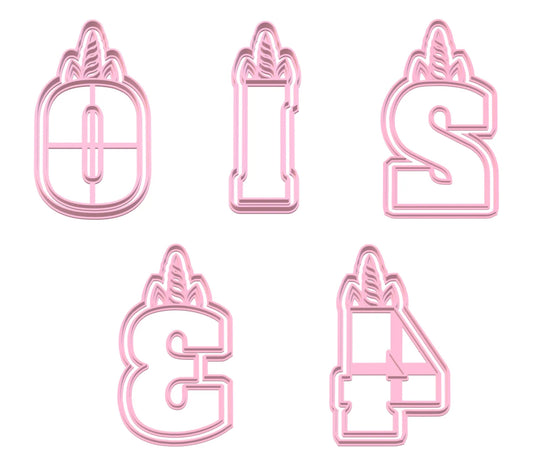 Unicornios Numeros #1 Pack de 5 cortadores